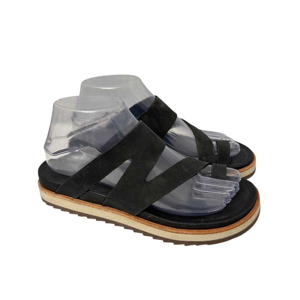 Merrell Sandals Womens Size 7 Juno Wrap Black Leather Toe Loop
